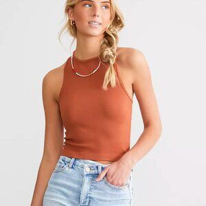 Free People Intimately Hayley Racerback Brami Coconut Shell Rust Orange